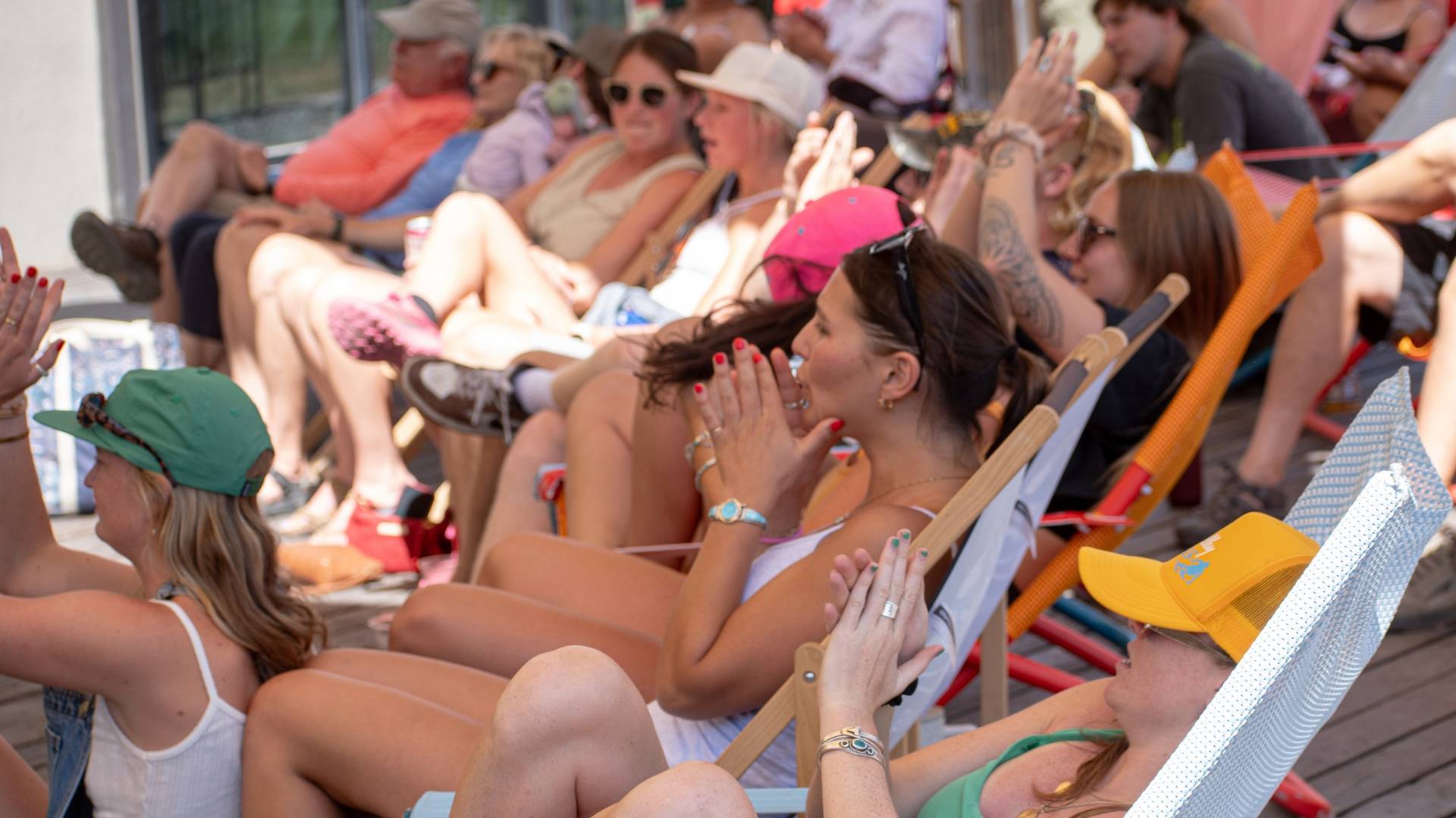Friends cheering the band at the Alpine Rose at Brighton
