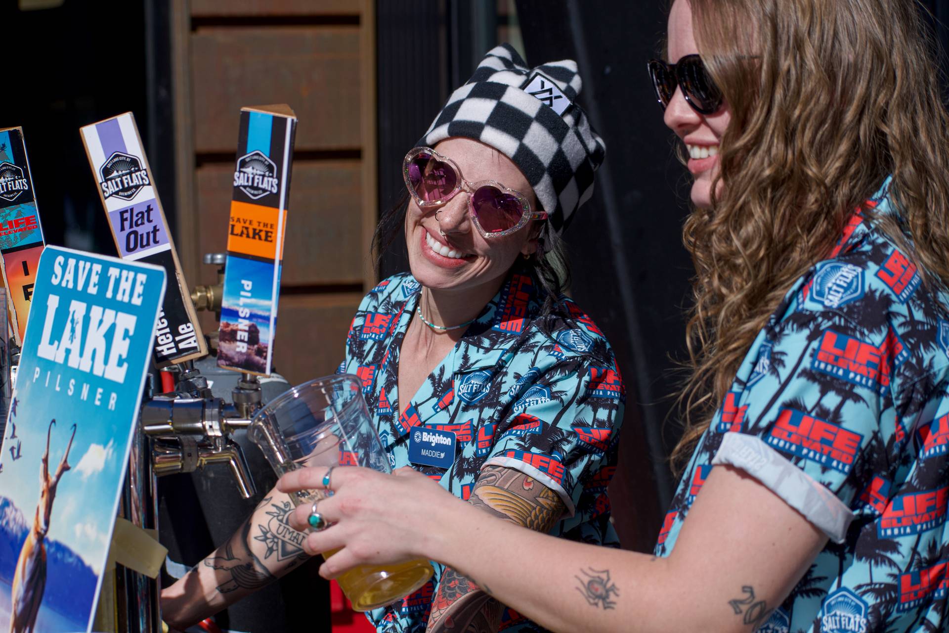 Brighton Snowy Apres Party Bartenders Smile Beers