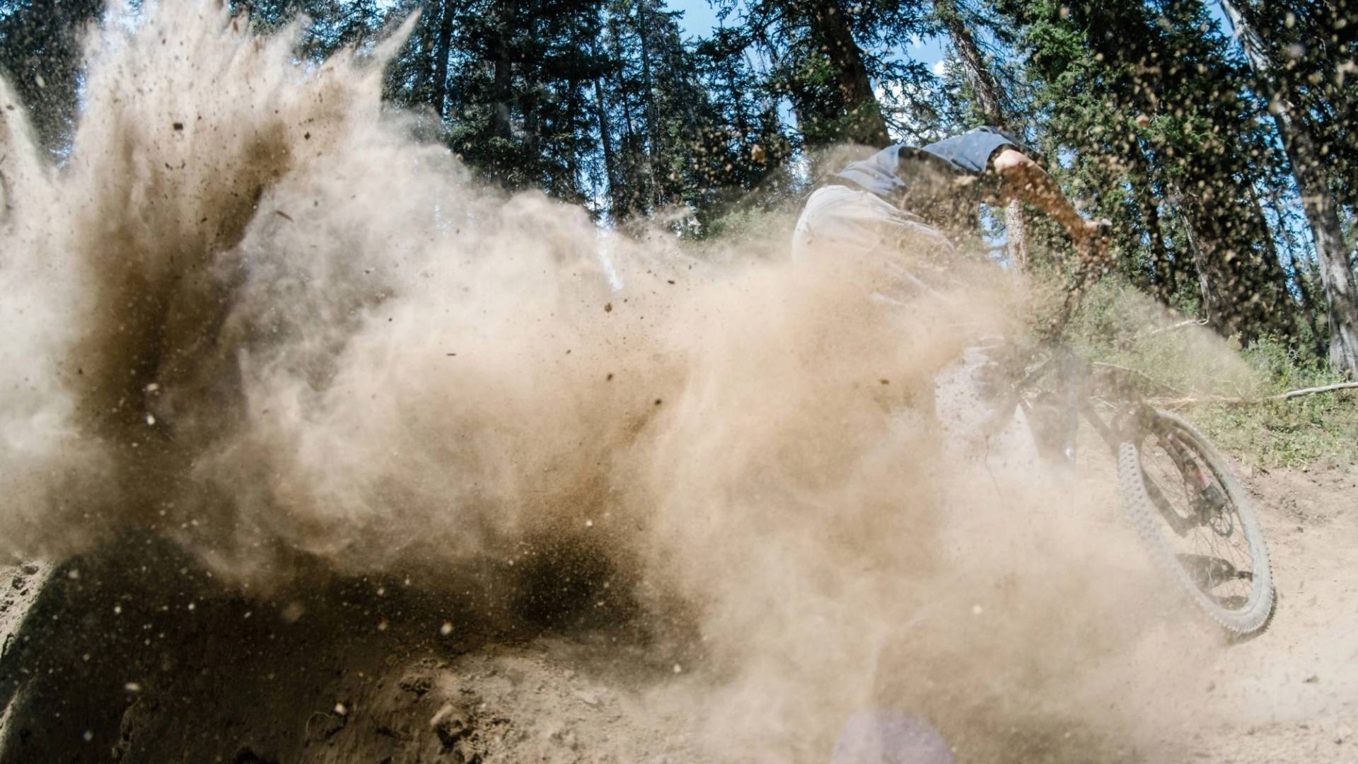Mountain biker at Brighton Resort in the summer time in Utah
