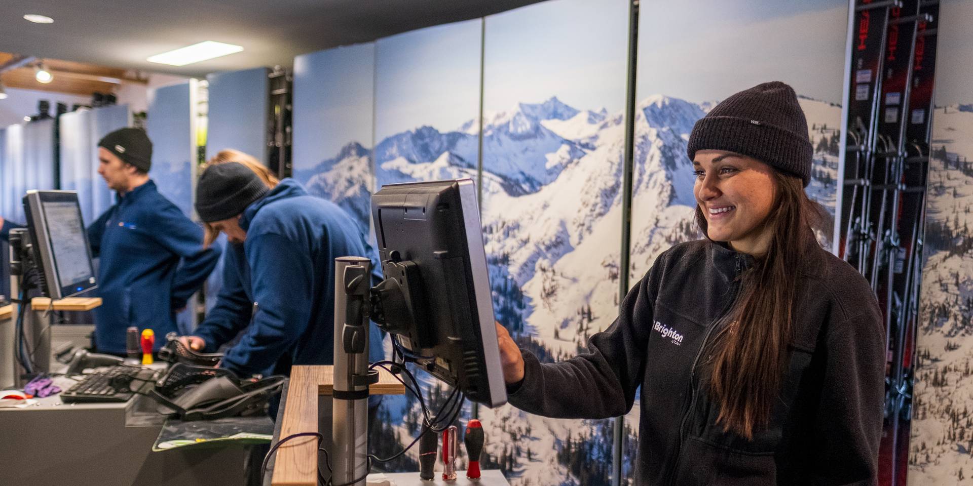 Customer service at the rental shop in the Brighton Center