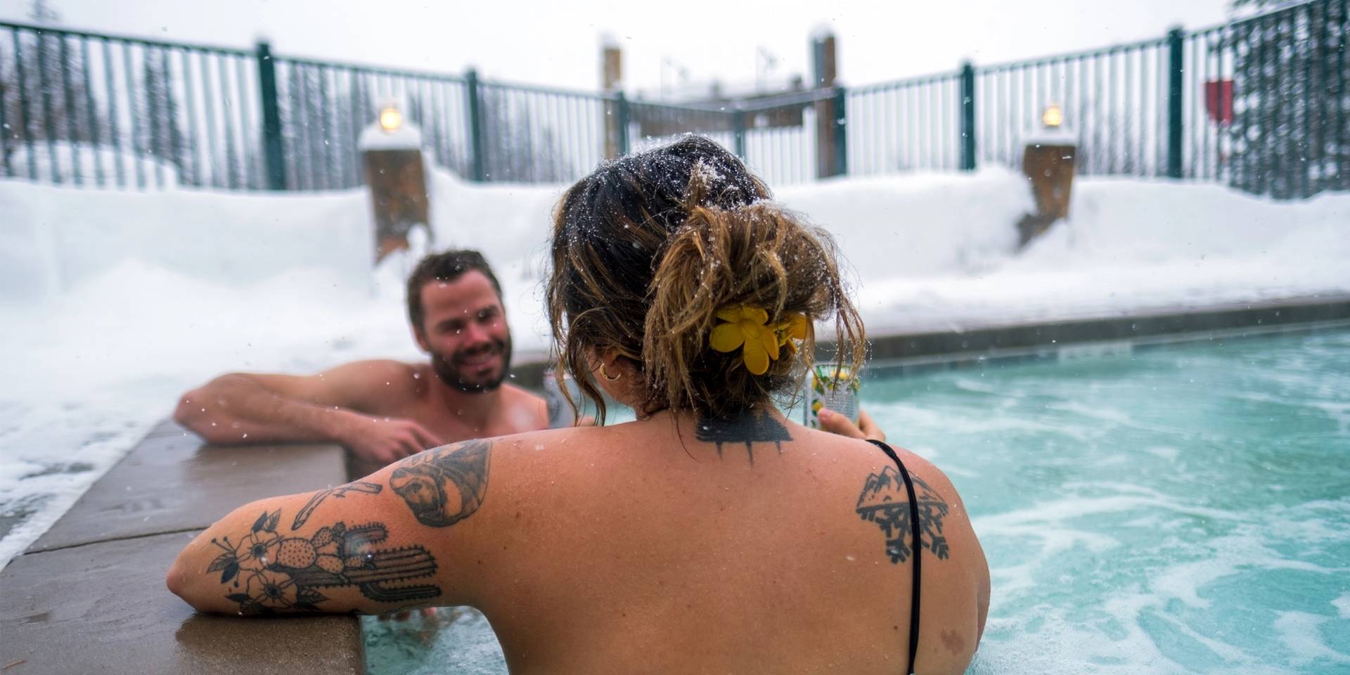 Hot tub at the Brighton Lodge in Utah