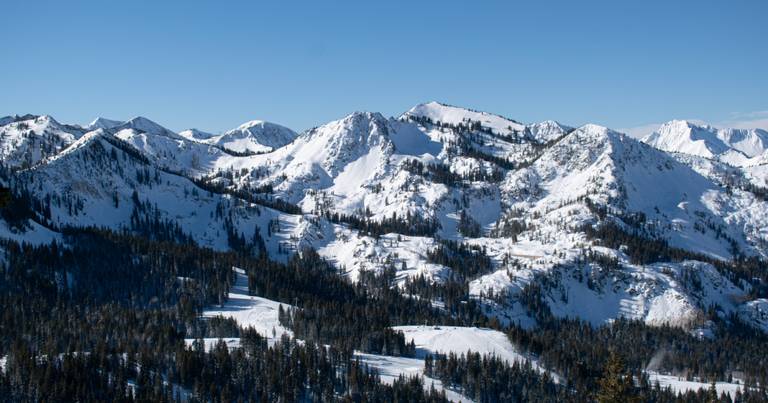 Brighton Ski Resort aerial view Utah Wasatch mountains