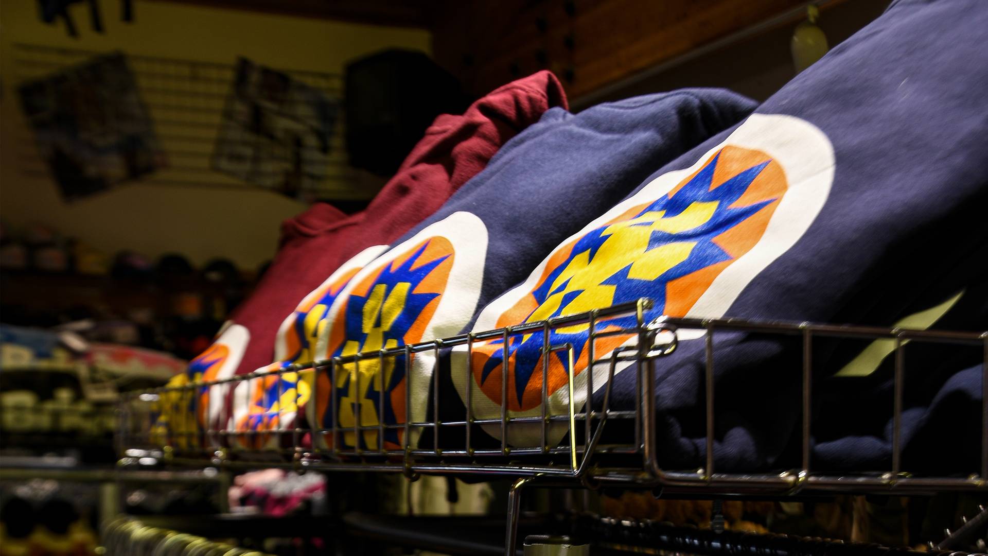 Hoodies for sale at the Brighton Mountain Sports store