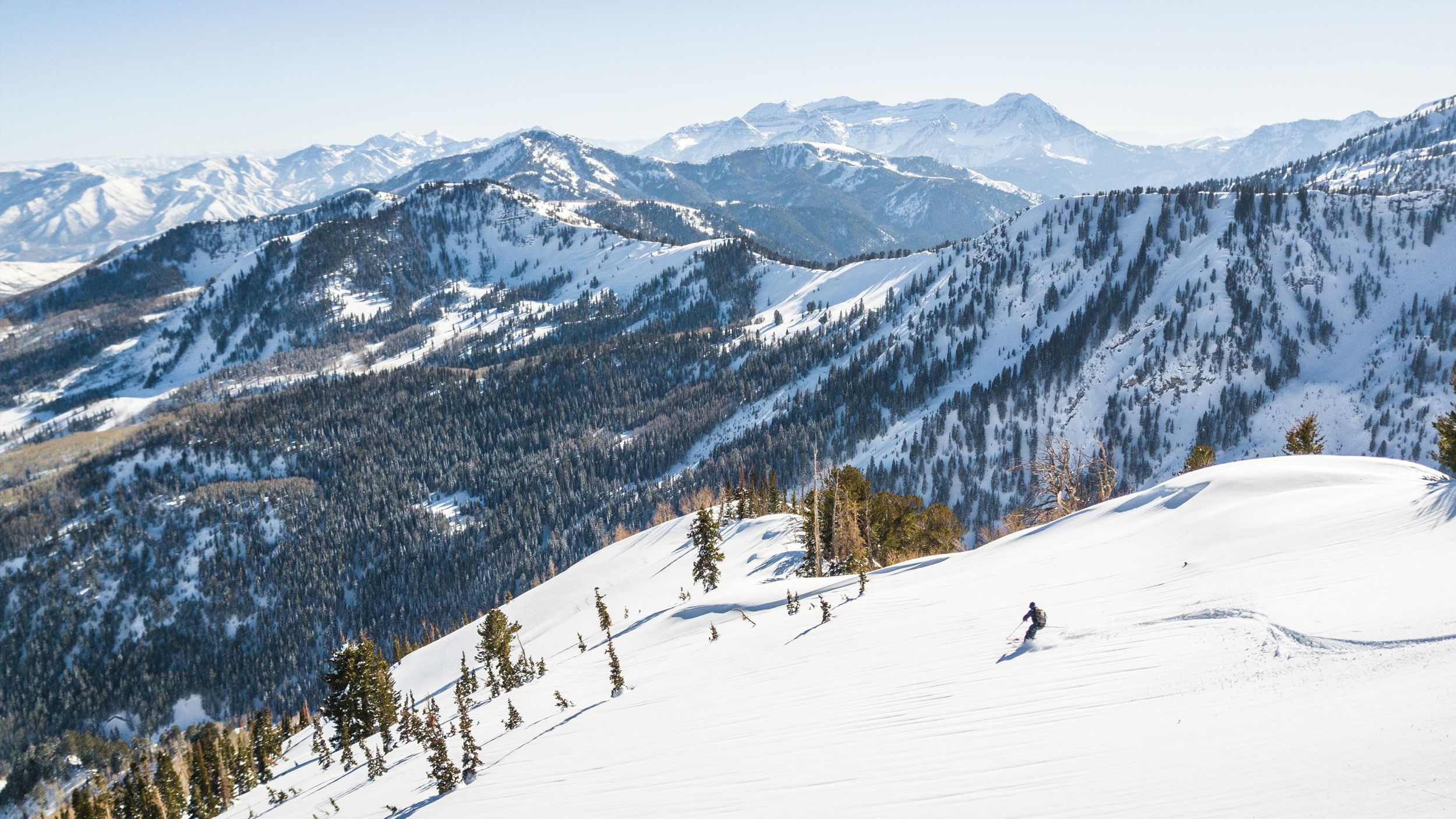 Scenic view of skier at Brighton in Utah