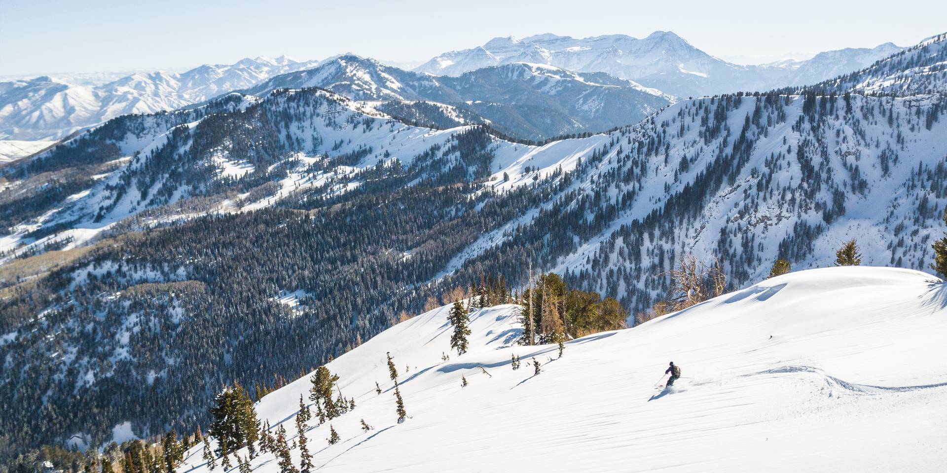 Scenic view of skier at Brighton in Utah