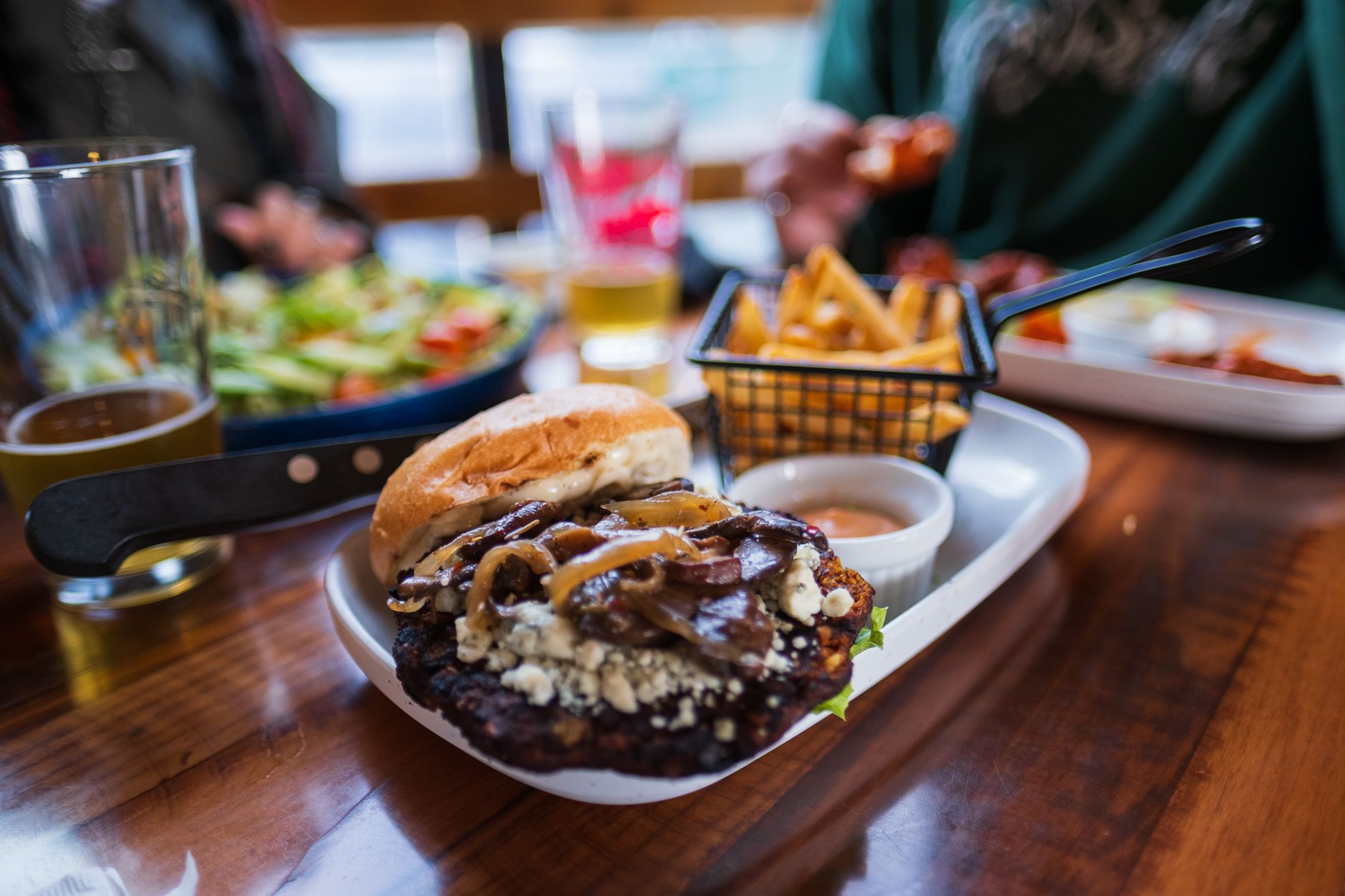 Burger and fries from Molly Green's