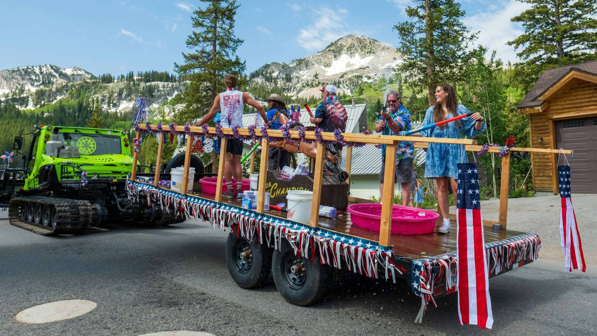 Brighton snowcat in the 4th of July Parade