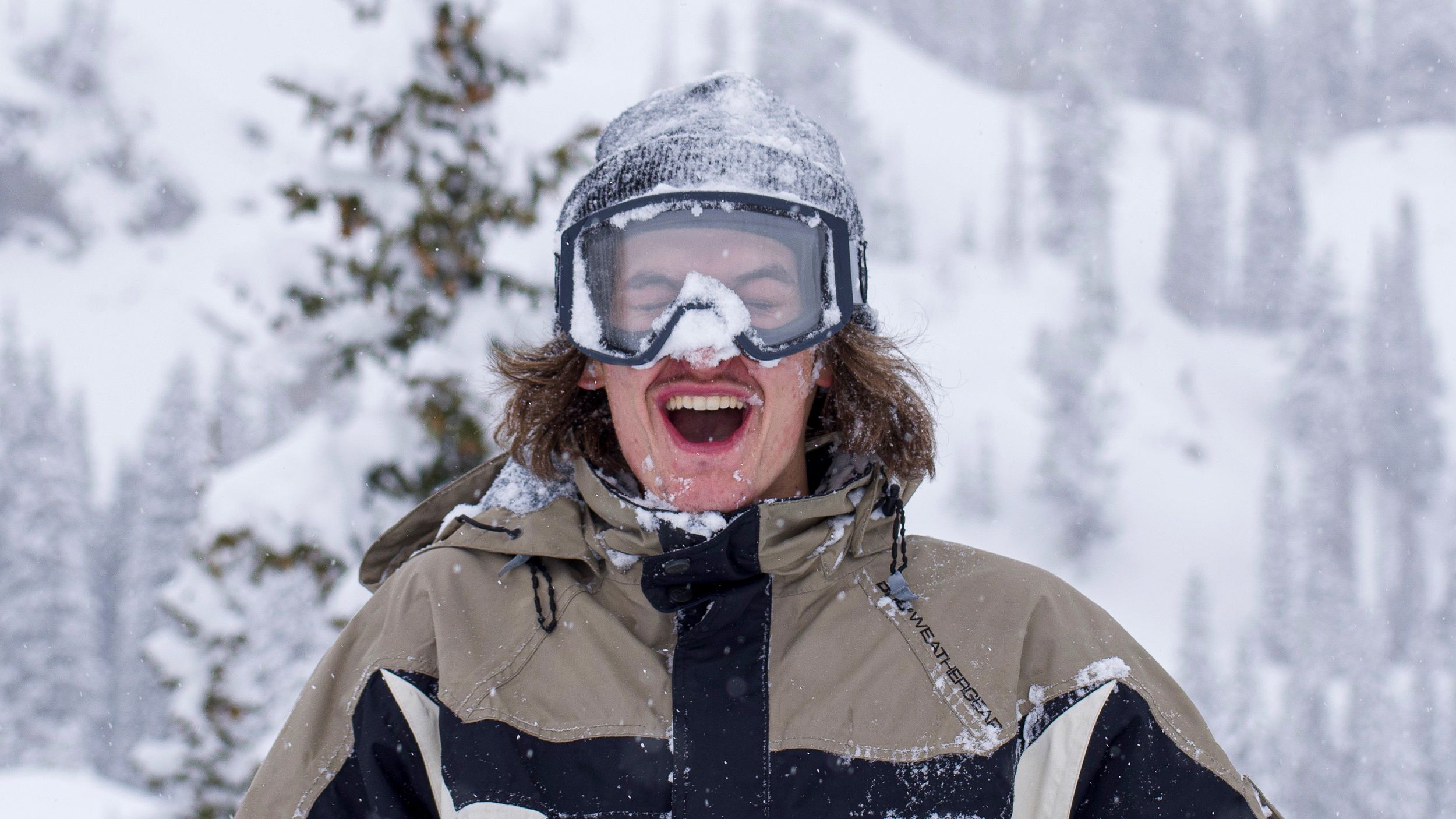 Face shot at Brighton Ski Resort