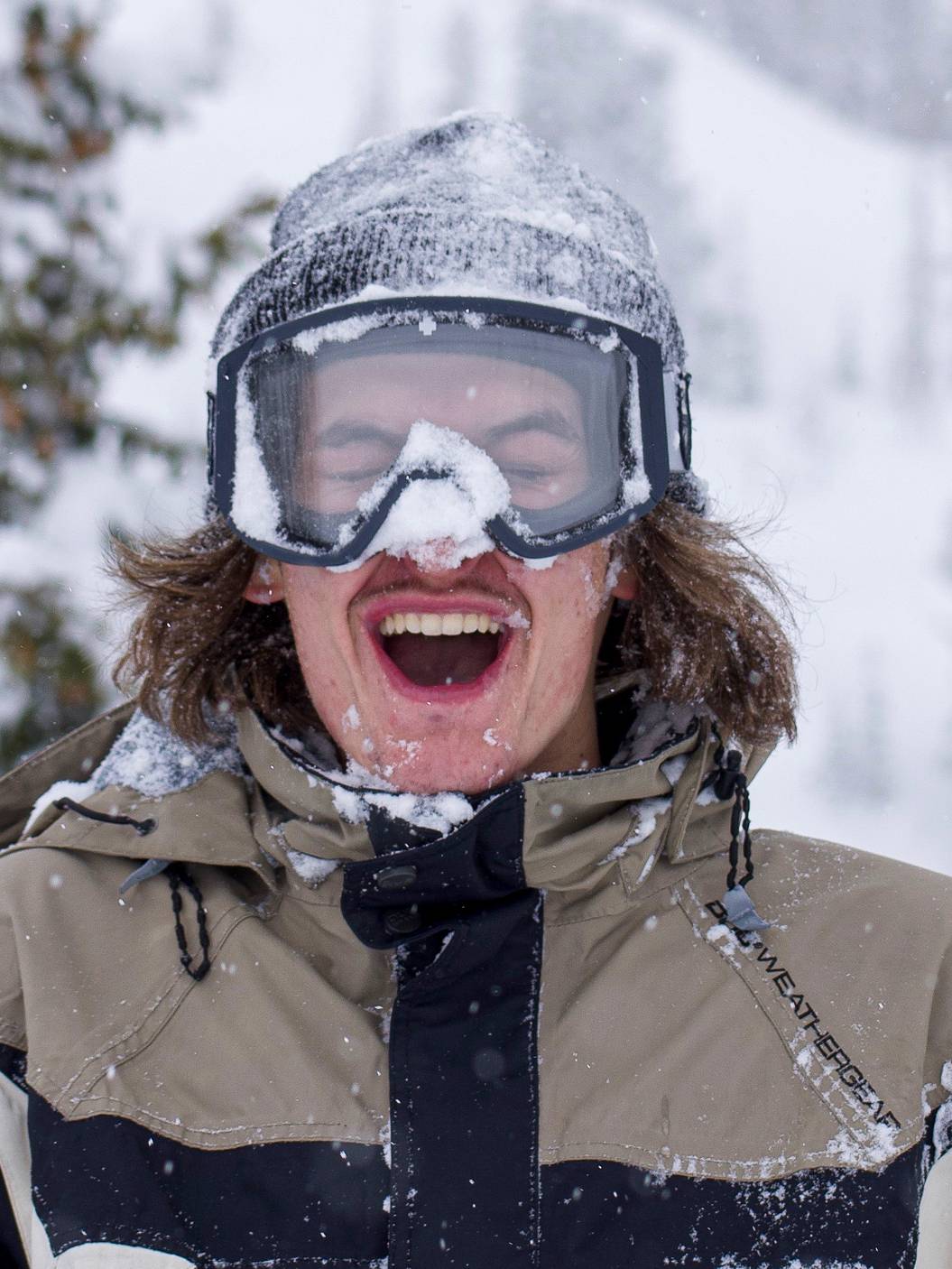 Face shot at Brighton Ski Resort