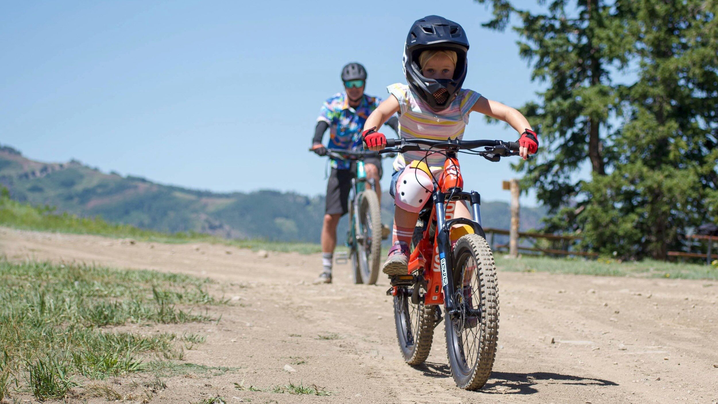 Kids mountain bike lessons at Brighton Resort in the summer