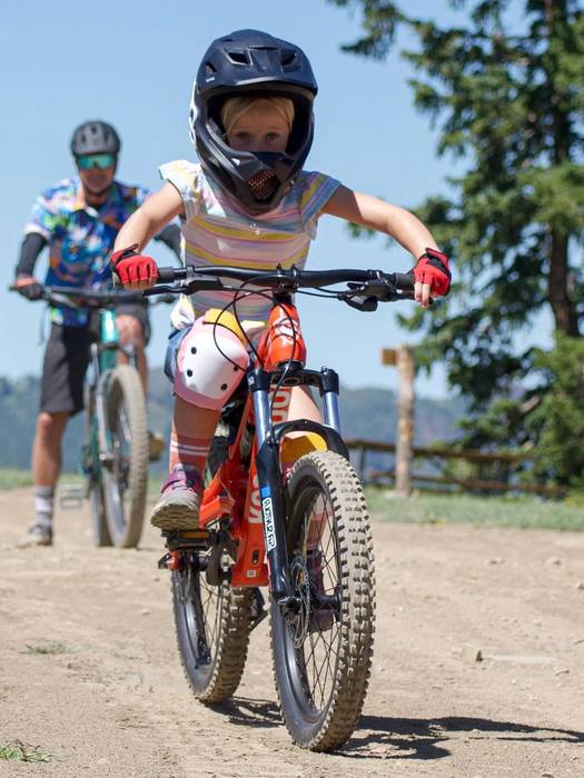 Kids mountain bike lessons at Brighton Resort in the summer