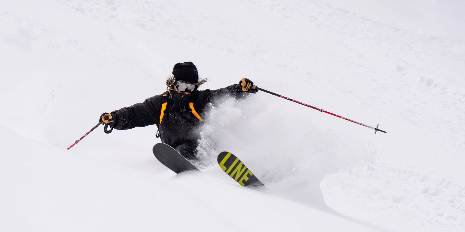 Powder slash on a blue bird day