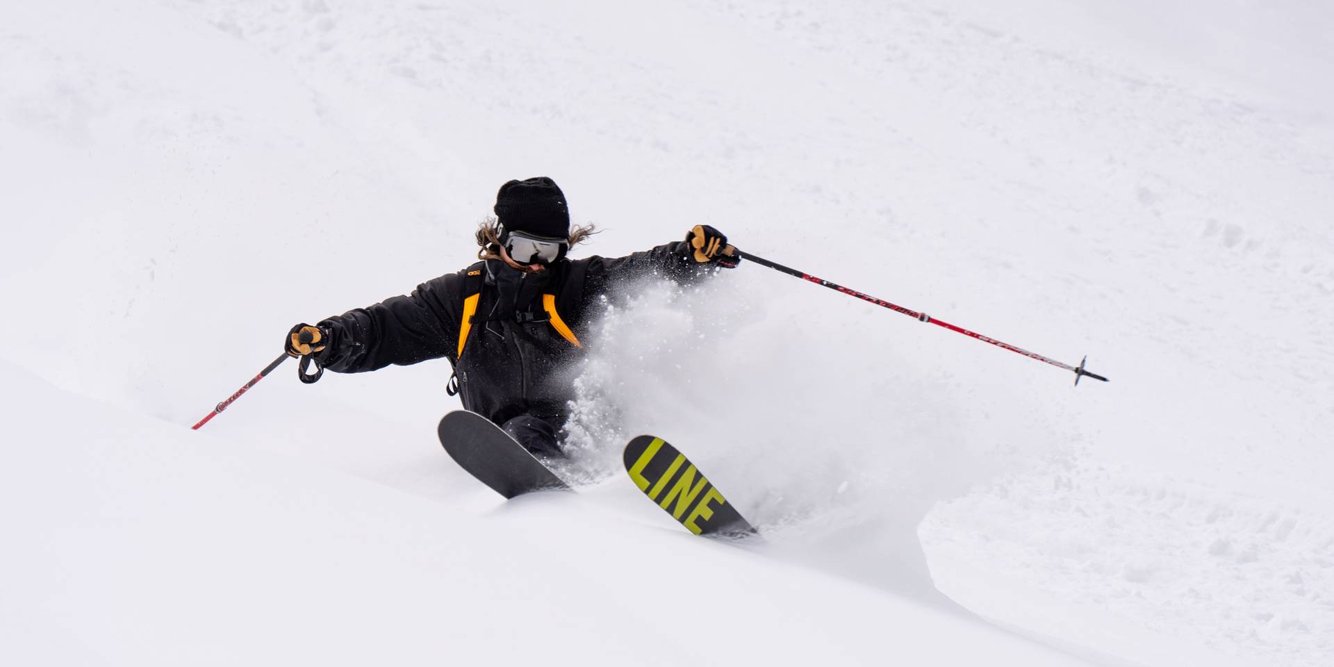 Powder slash on a blue bird day