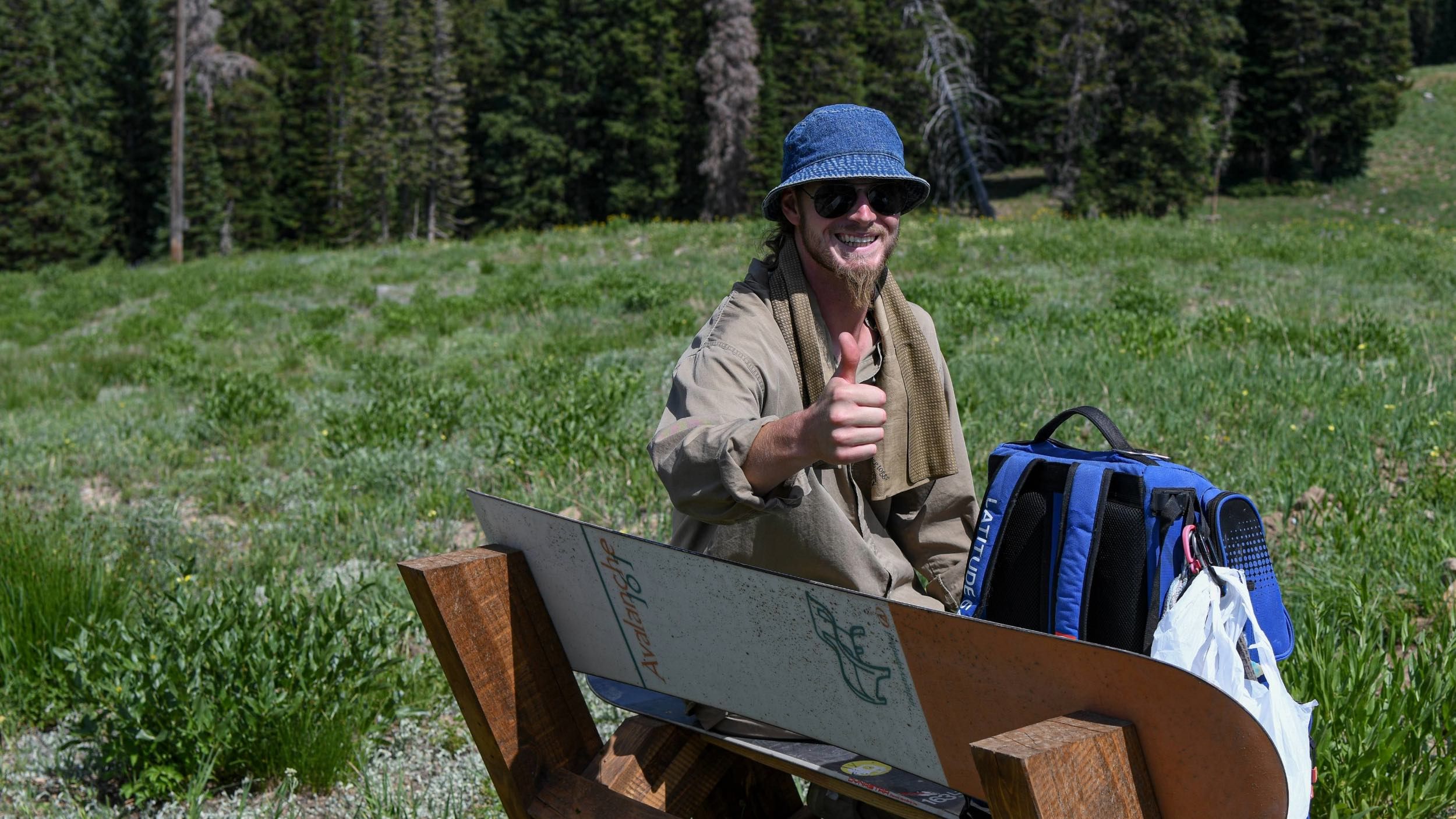 Disc golfer at Brighton Resort in Utah
