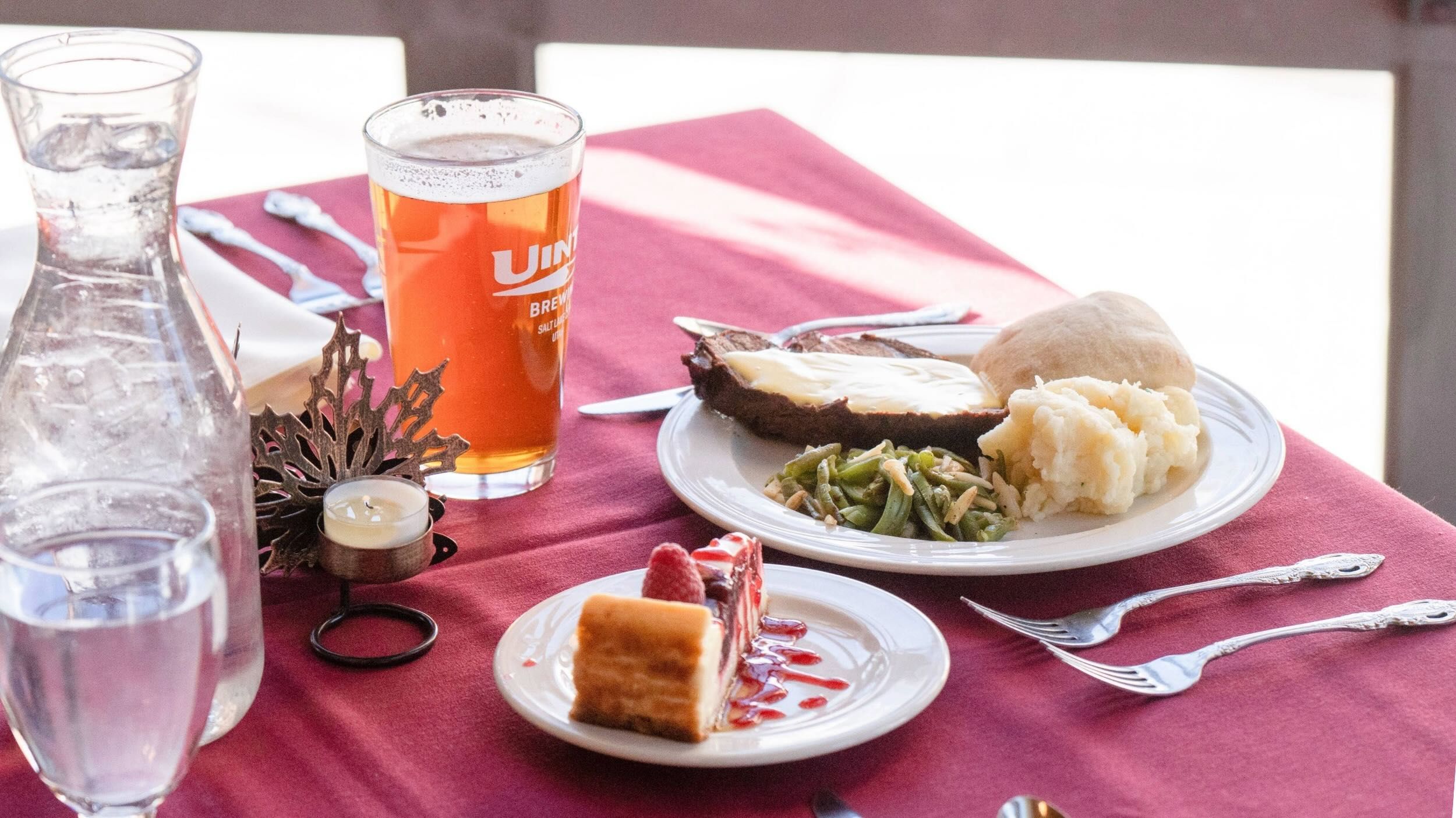 Thanksgiving dinner plate at the Milly Chalet at Brighton Resort