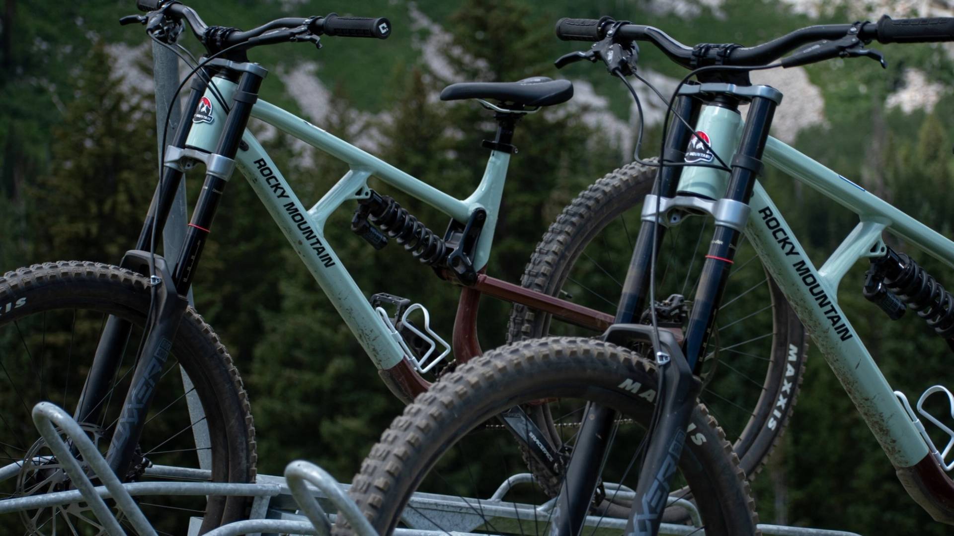 Loading mountain bikes on chairlift at Brighton Resort in the summer