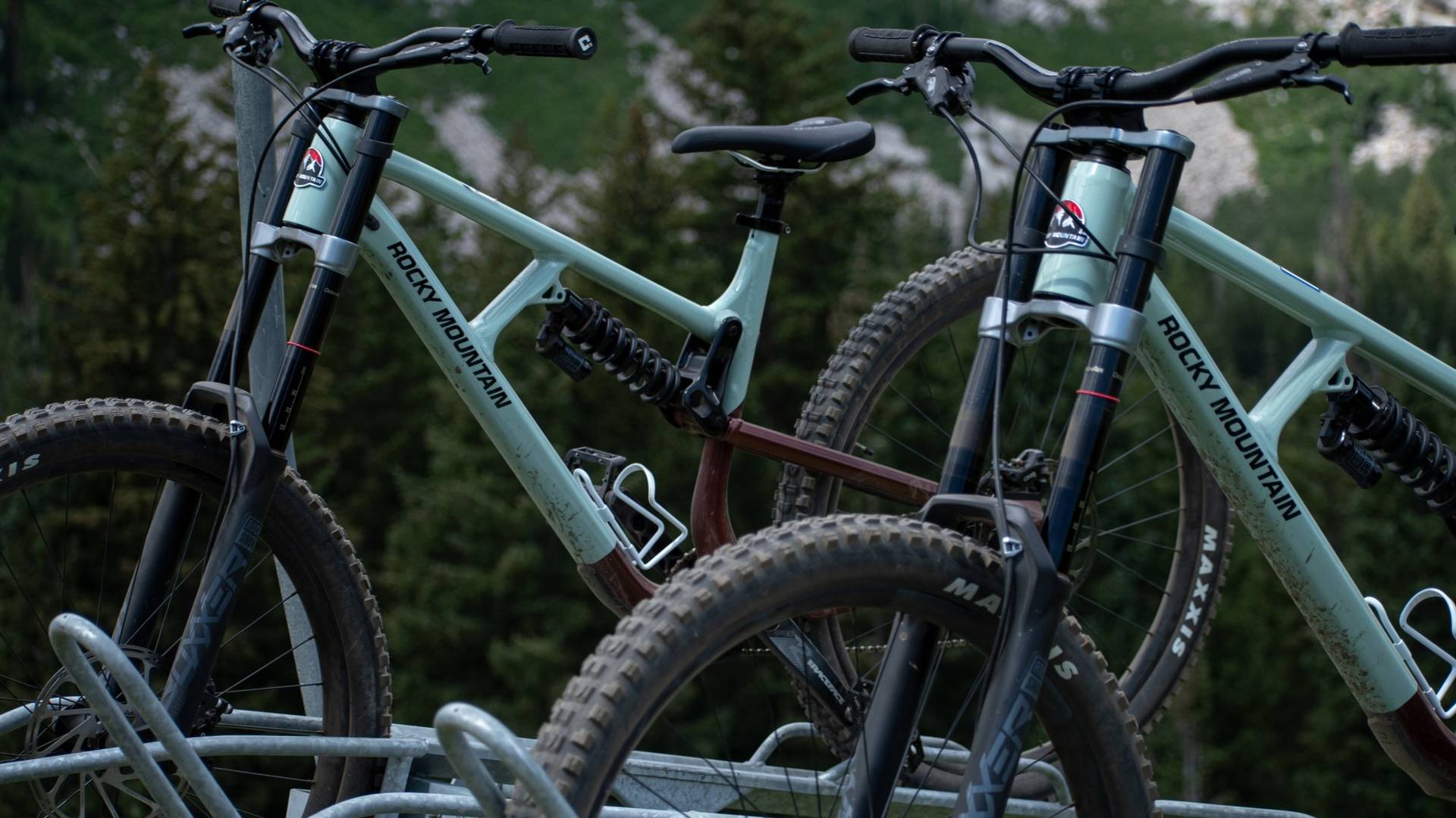 Loading mountain bikes on chairlift at Brighton Resort in the summer