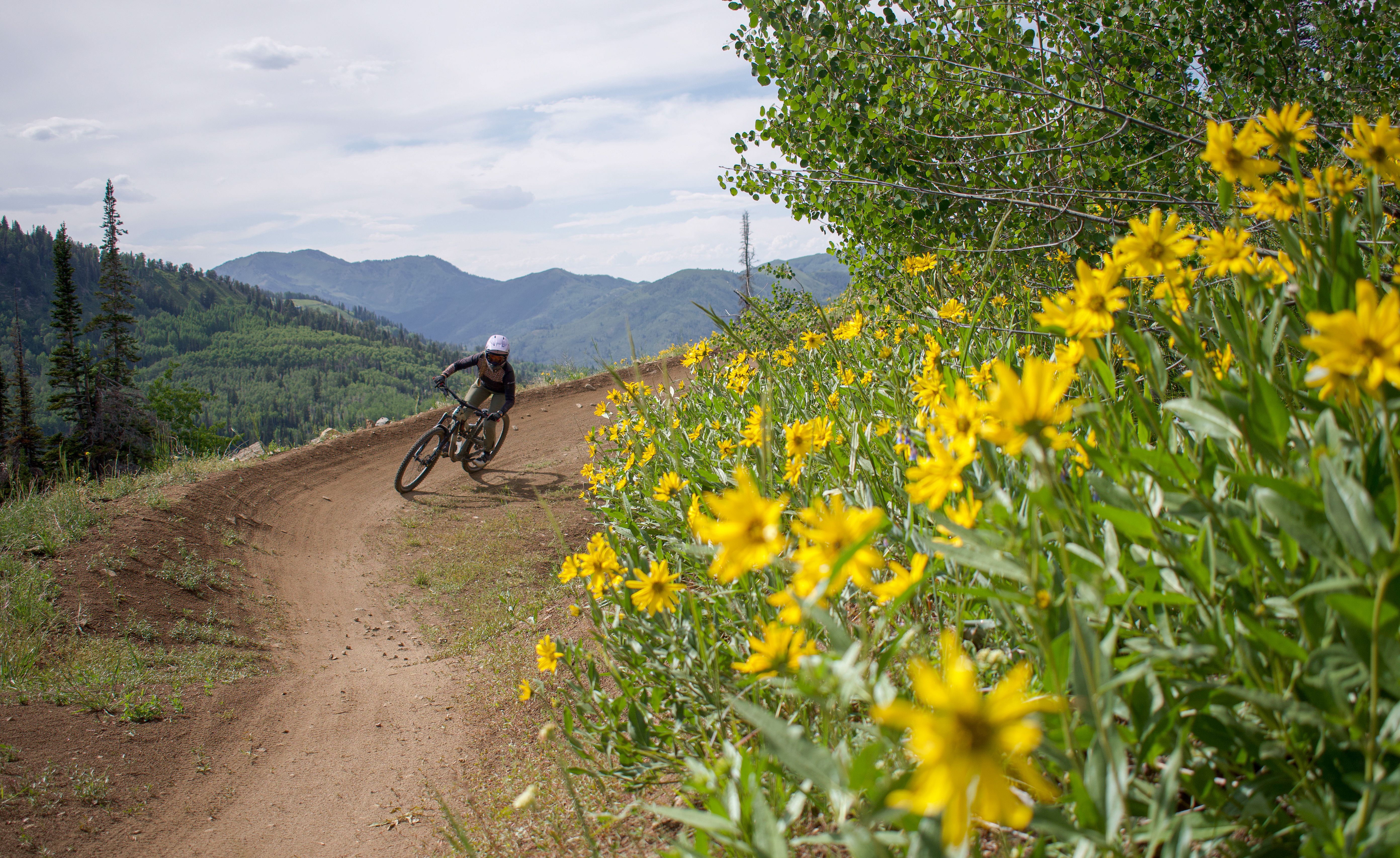 Girl on mountain bike 