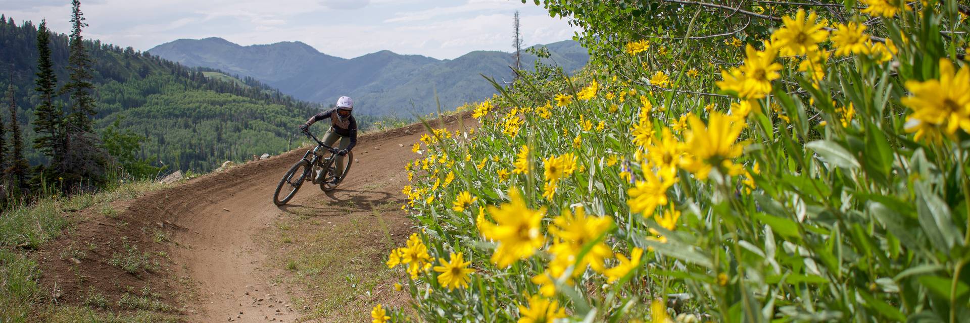 Girl on mountain bike