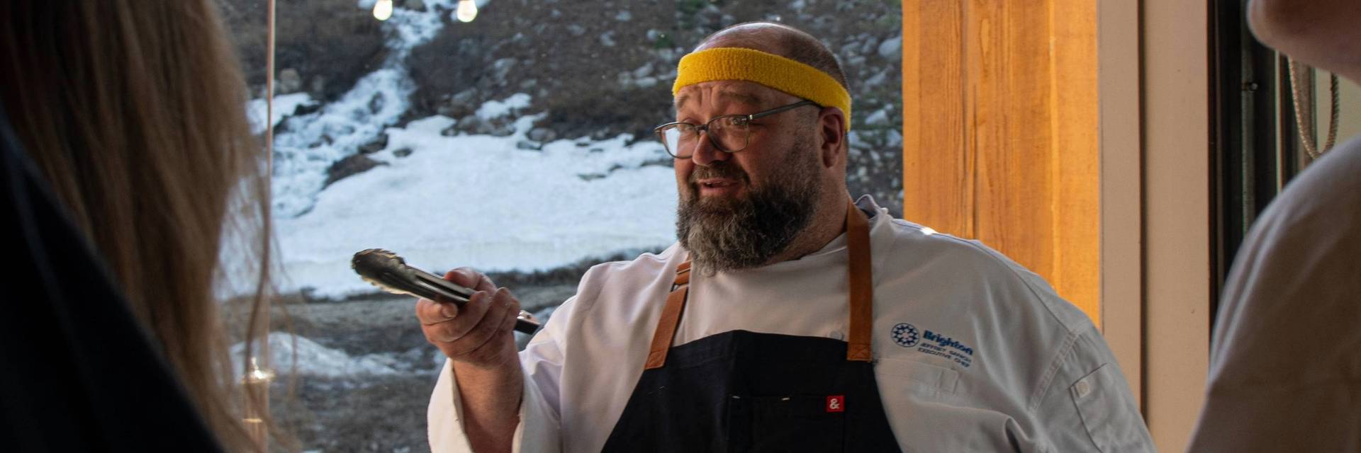Chef Jeff Sanich teaching a cooking class at Brighton during the summer
