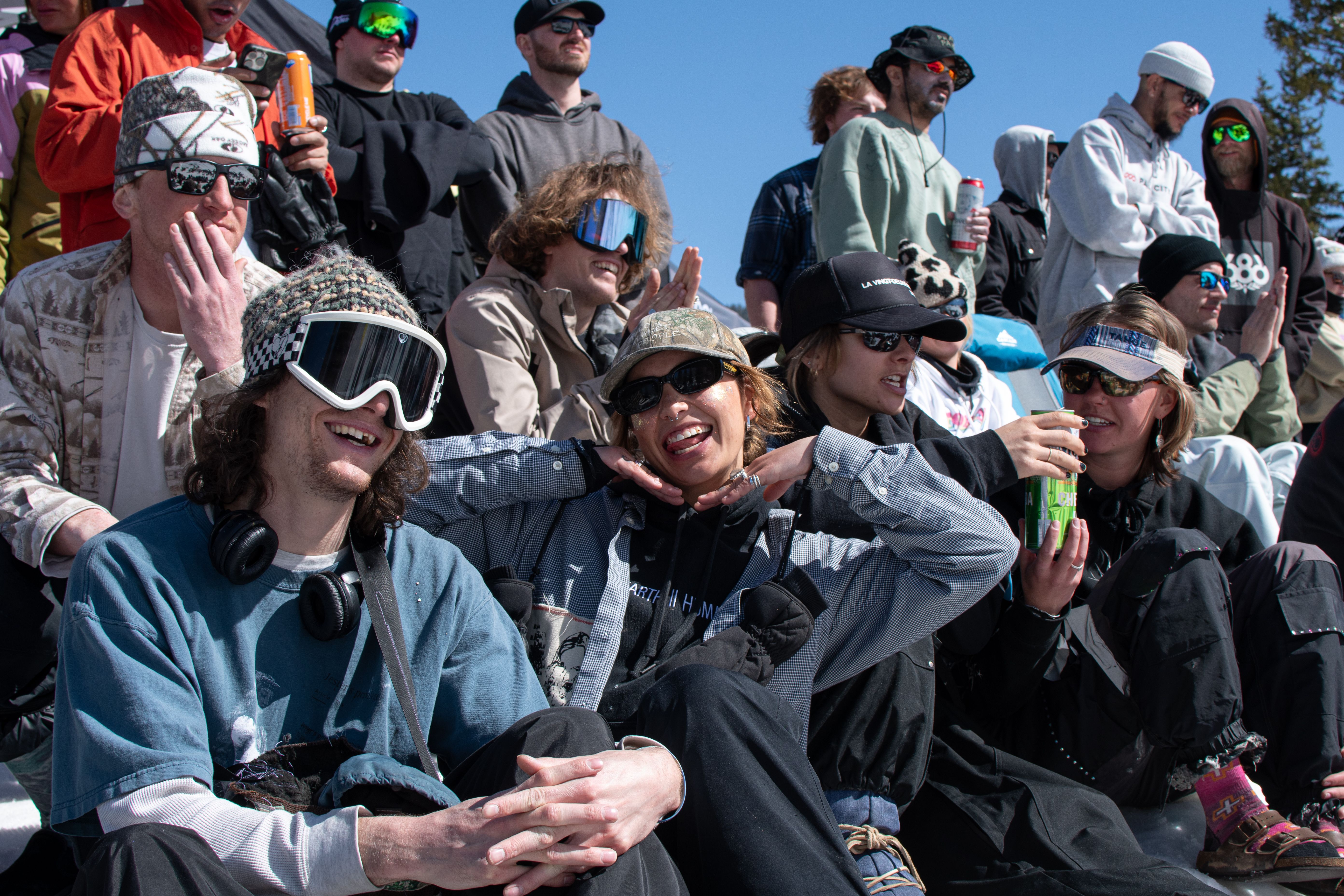 Friends riding Brighton terrain park together