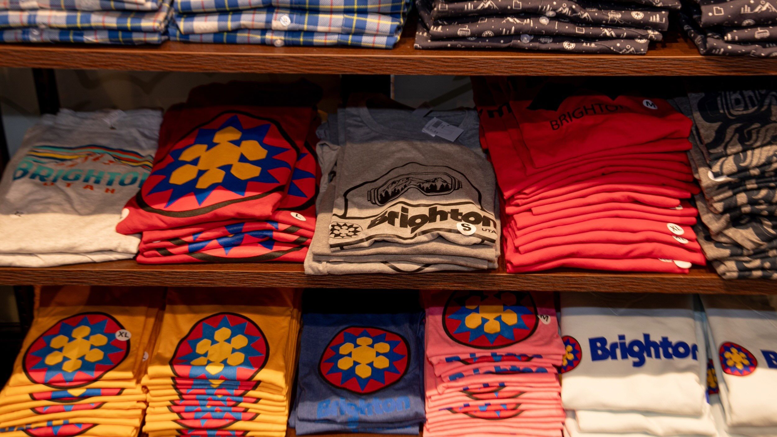 Shirts you can buy at the Brighton Mountain Sports Store at Brighton Resort