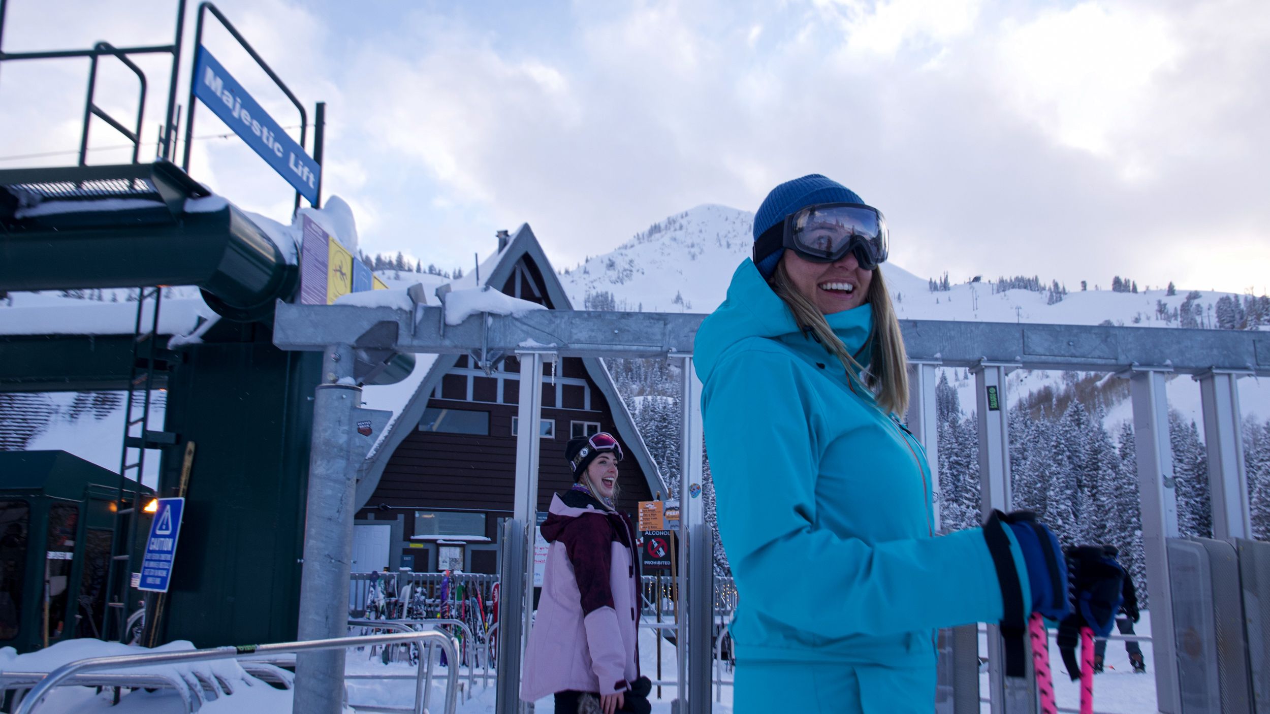 Twilight riding at Brighton Ski Resort