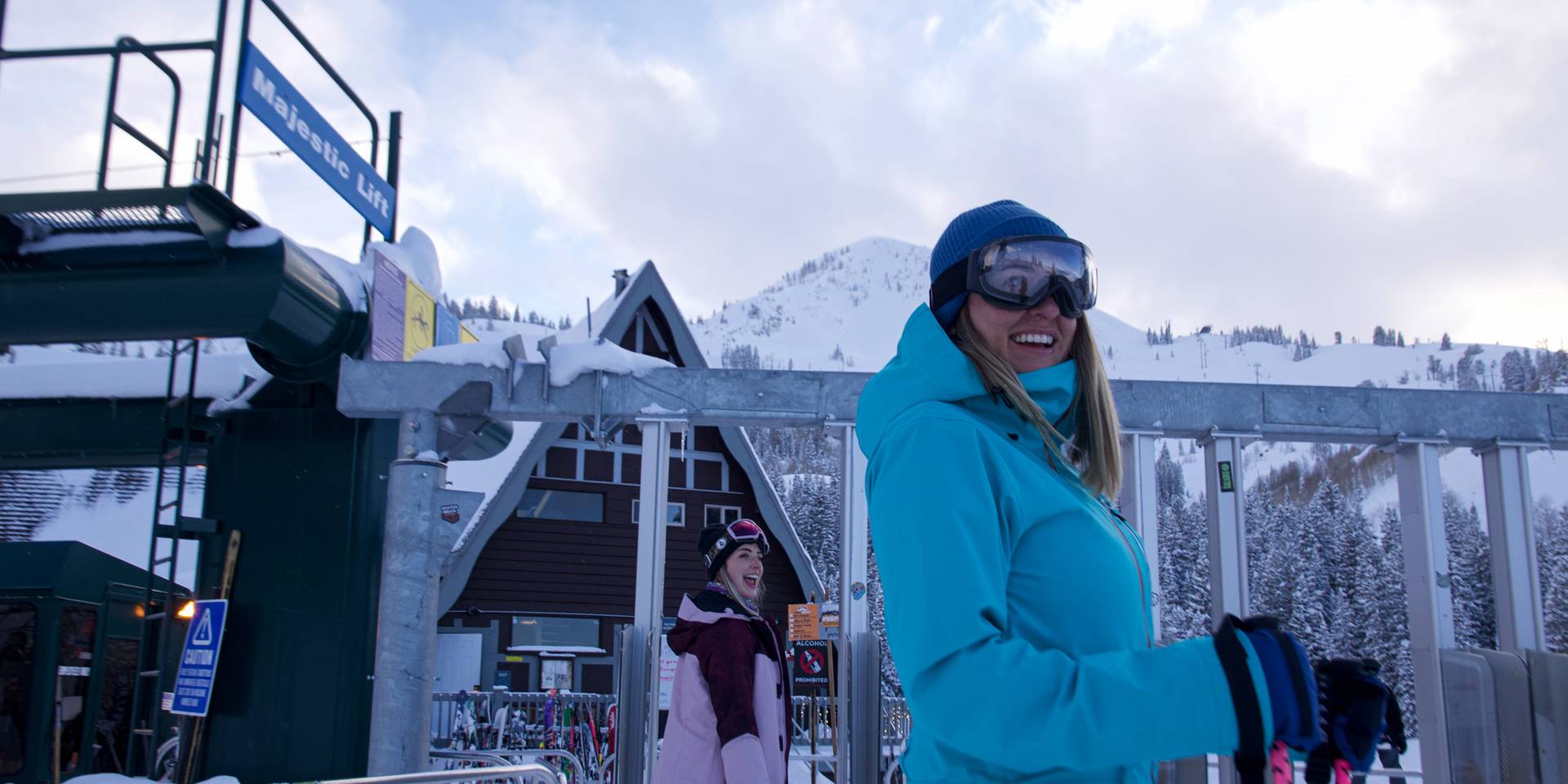 Twilight riding at Brighton Ski Resort
