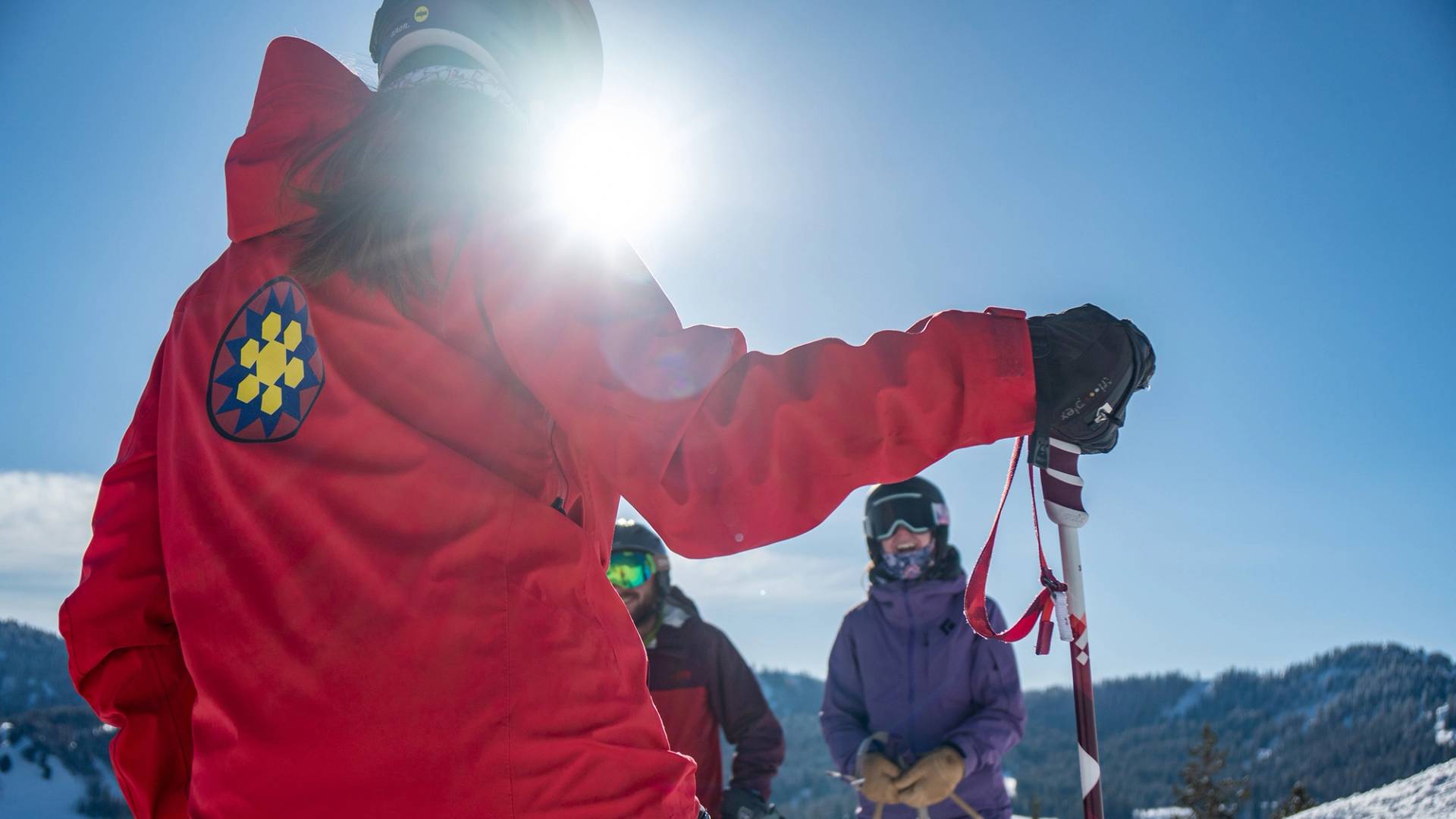 Group of skiers taking a lesson at Brighton Resort