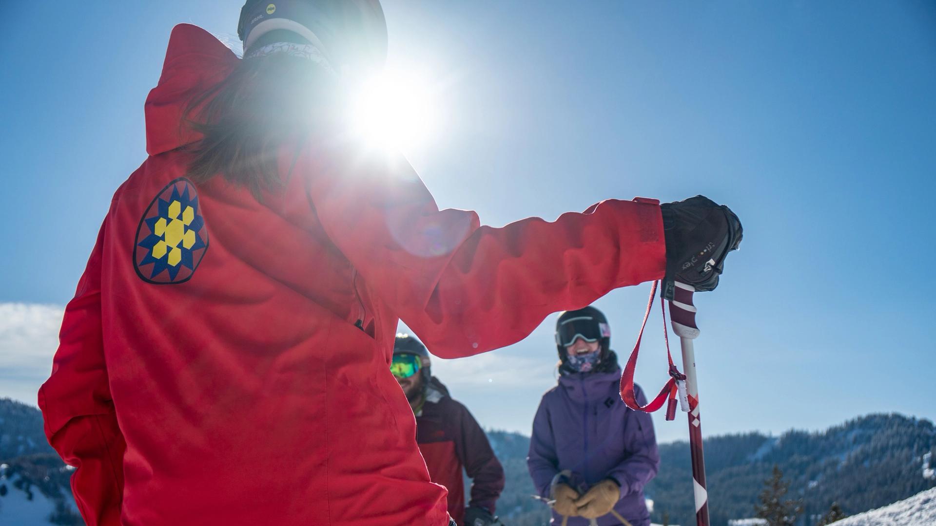 Group of skiers taking a lesson at Brighton Resort