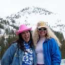 Couple of friends at Brighton Ski Resort in the winter