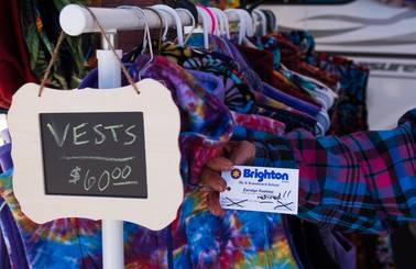 Vender selling clothes at the BCC Flea Market at Brighton Resort