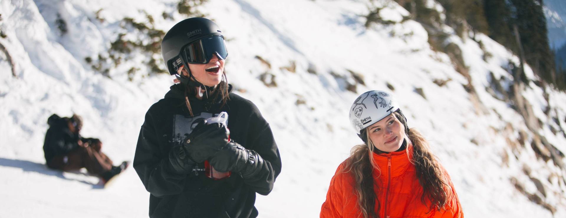 Friends at the top of Great Western at Brighton Ski Resort