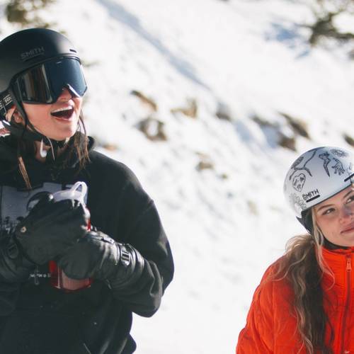 Friends at the top of Great Western at Brighton Ski Resort
