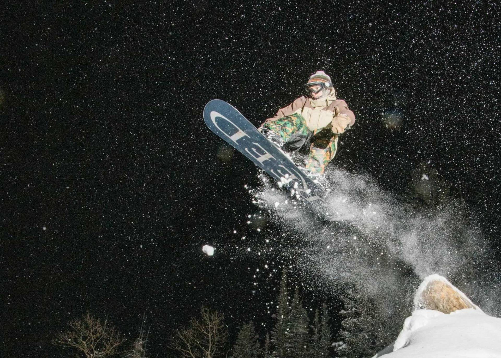 Night riding at Brighton Ski Resort