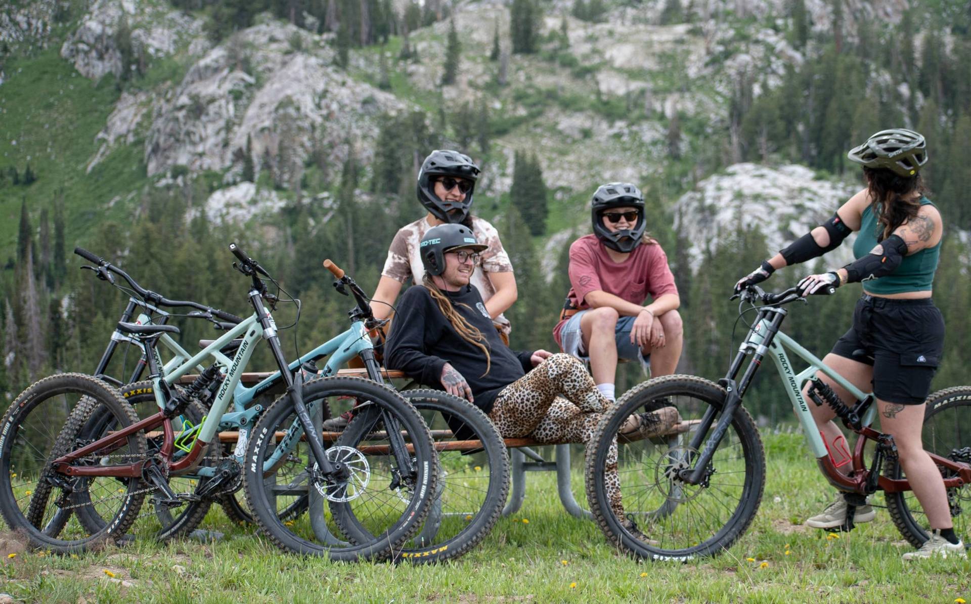 Mountain biker at Brighton Resort in the summer time in Utah