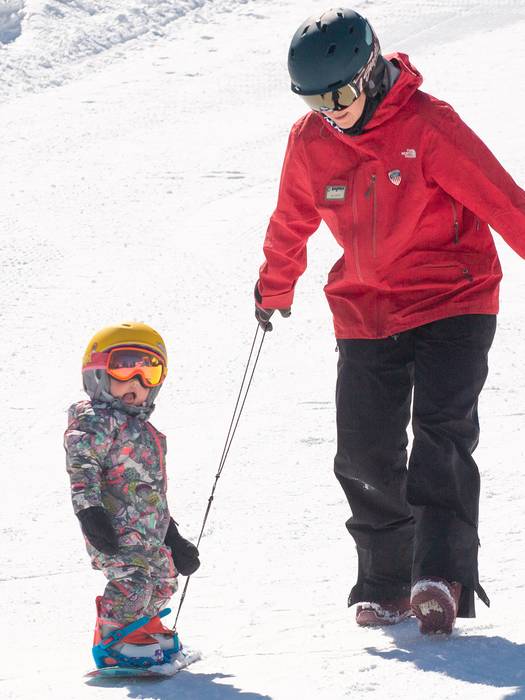 Kid in private ski lesson at Brighton Resort