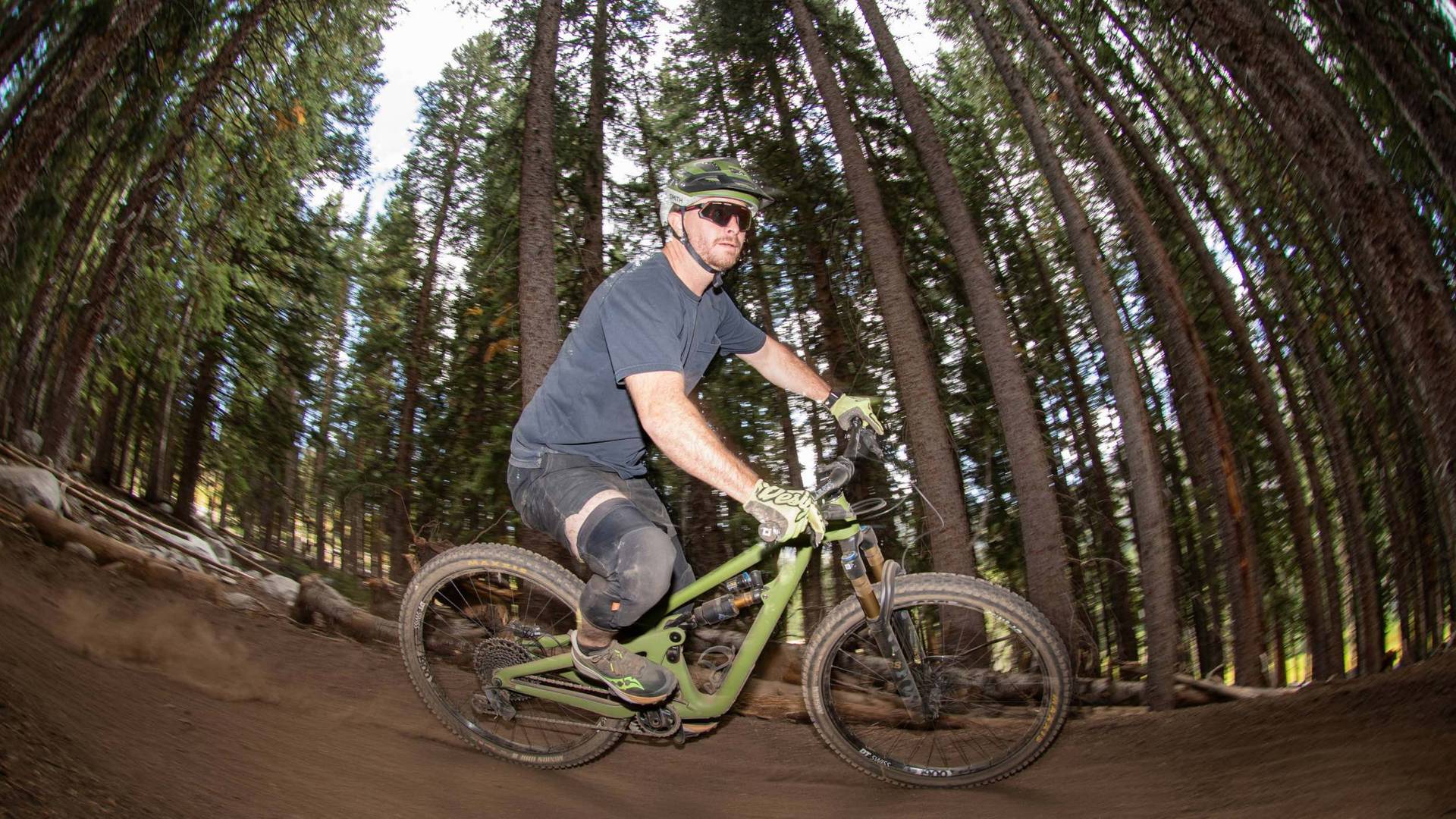 Mountain biker at Brighton Resort during the summer