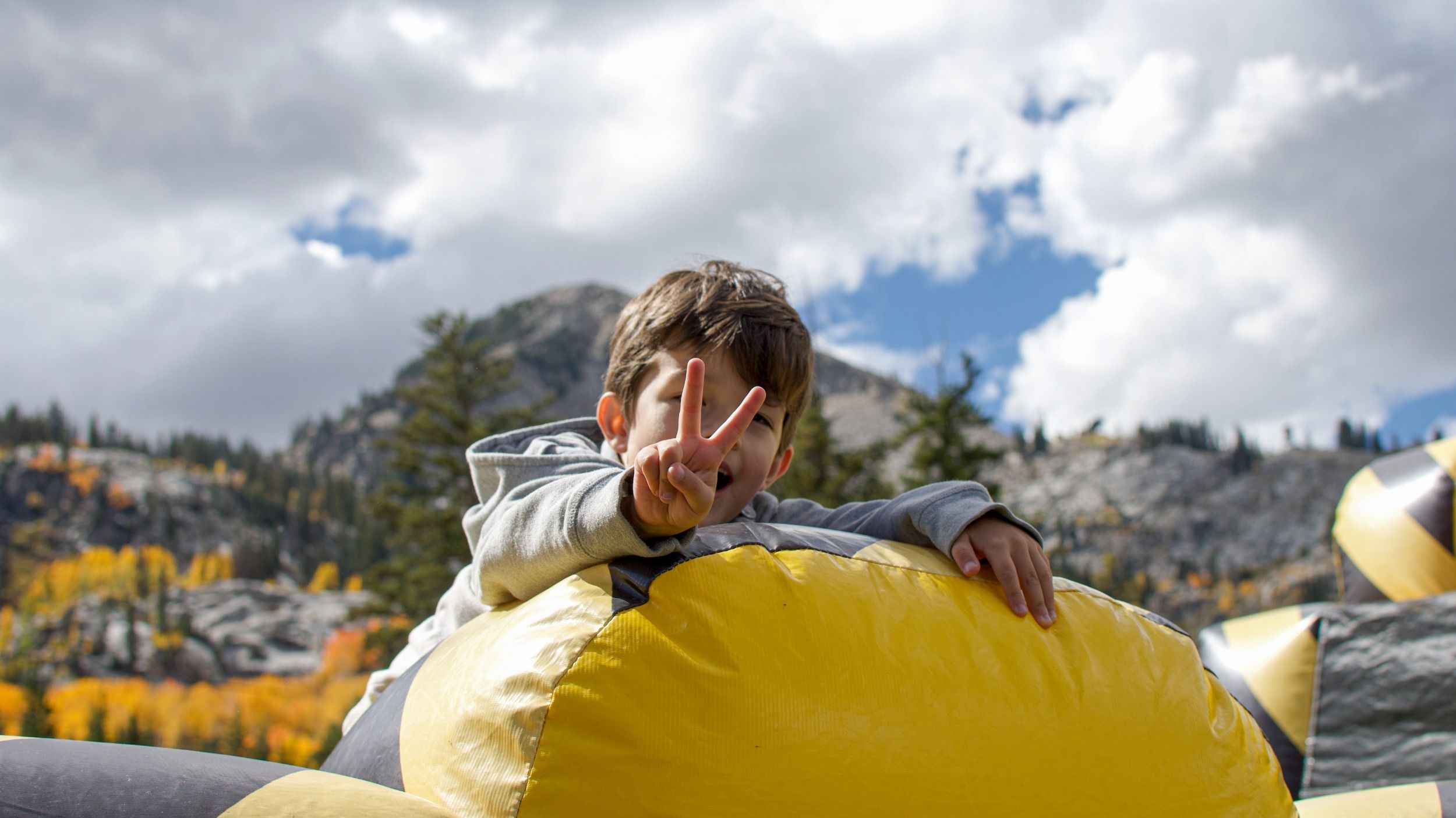 Kid playing on a bounce house at Brighton Resort's Not Oktoberfest in Utah
