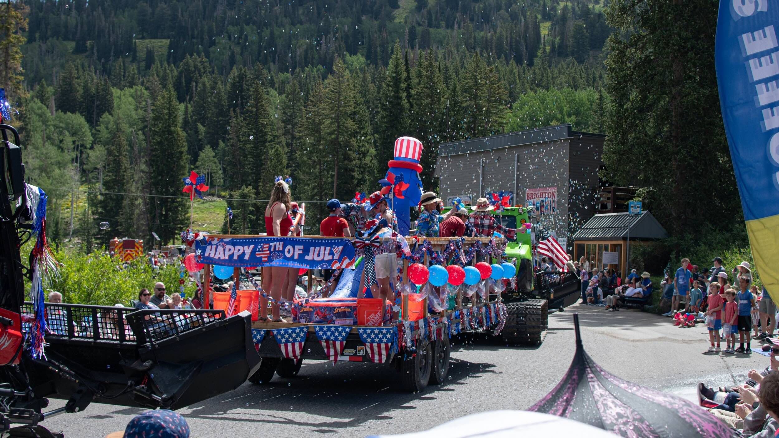 4th of July float at Brighton Resort in the summer