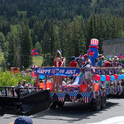 4th of July float at Brighton Resort in the summer