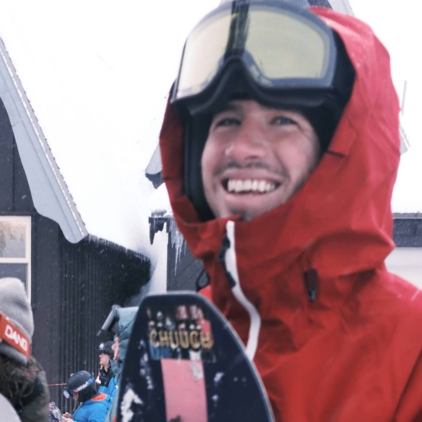 Snowboarder in the lift line at Brighton Ski Resort