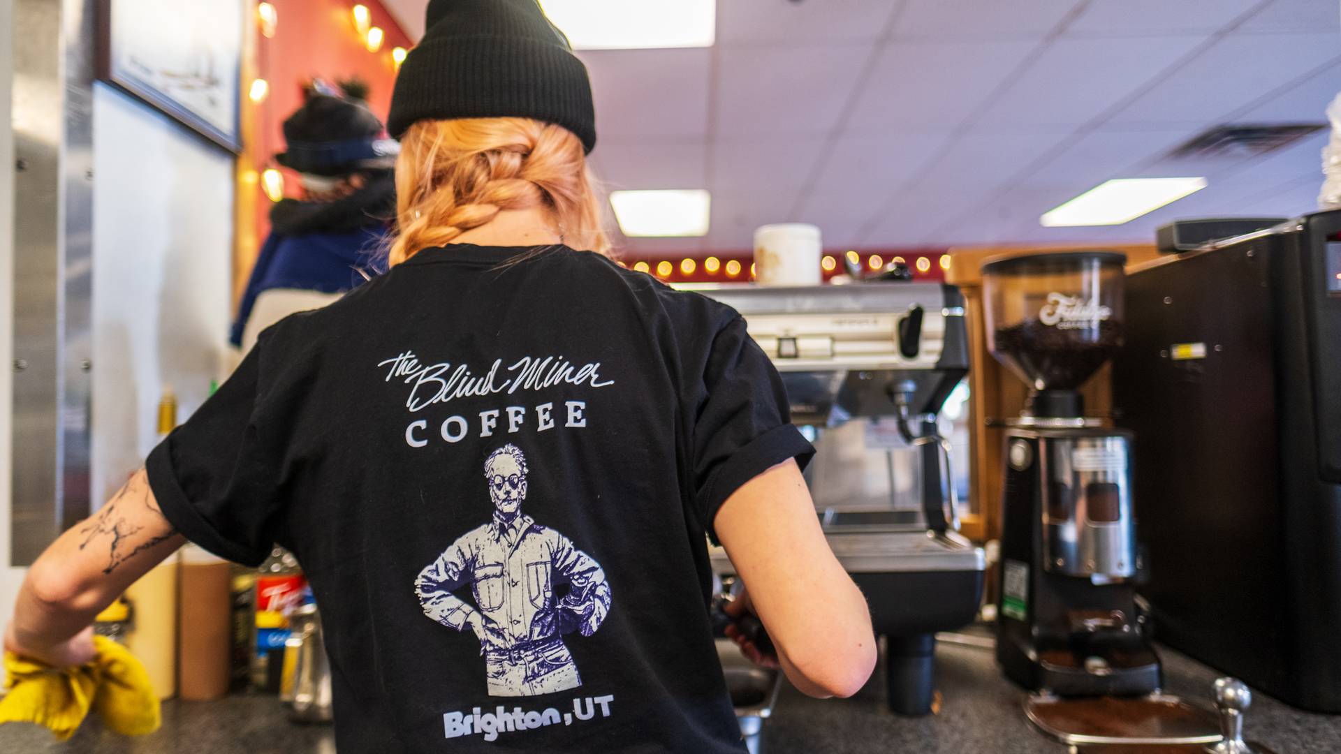 Coffee barista a the Blind Miner