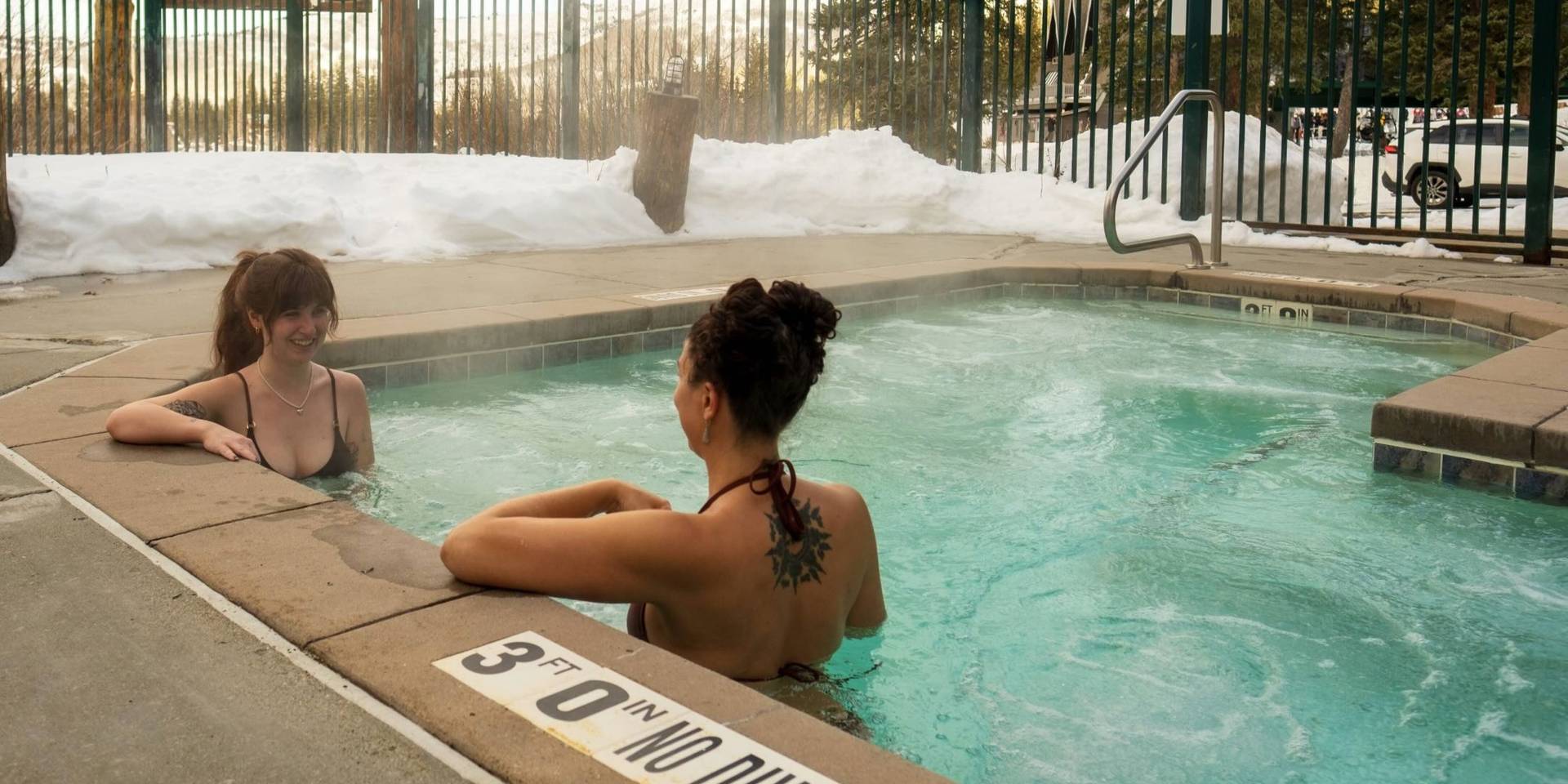 Hot tub at the Brighton Lodge in Utah