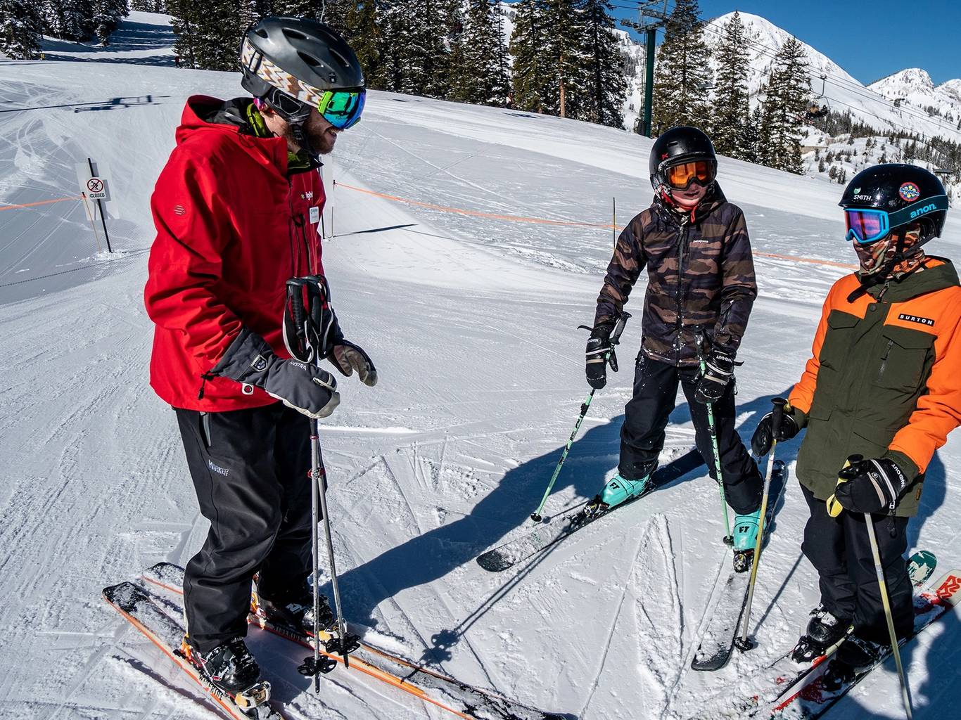 Kids in ski school lesson at Brighton Resort