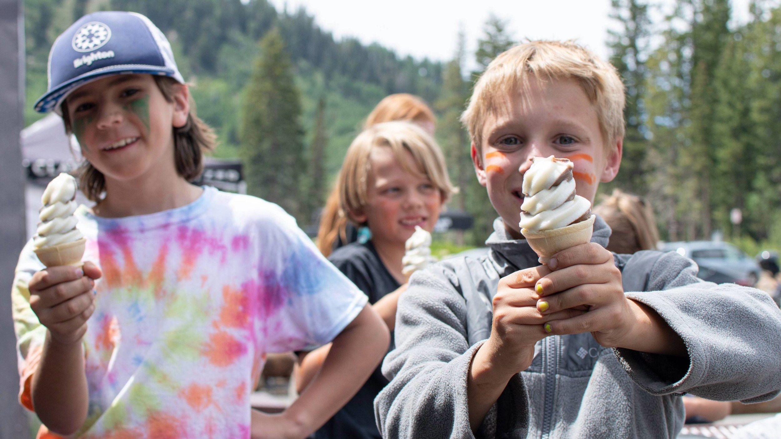 Kids eating ice cream during Brighton summer camp