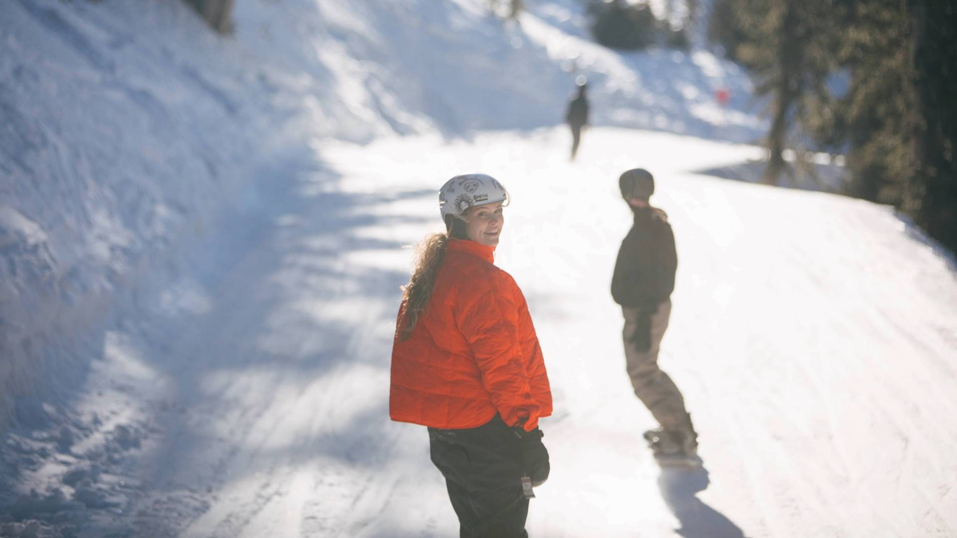 Friends riding together off Great Western at Brighton Resort