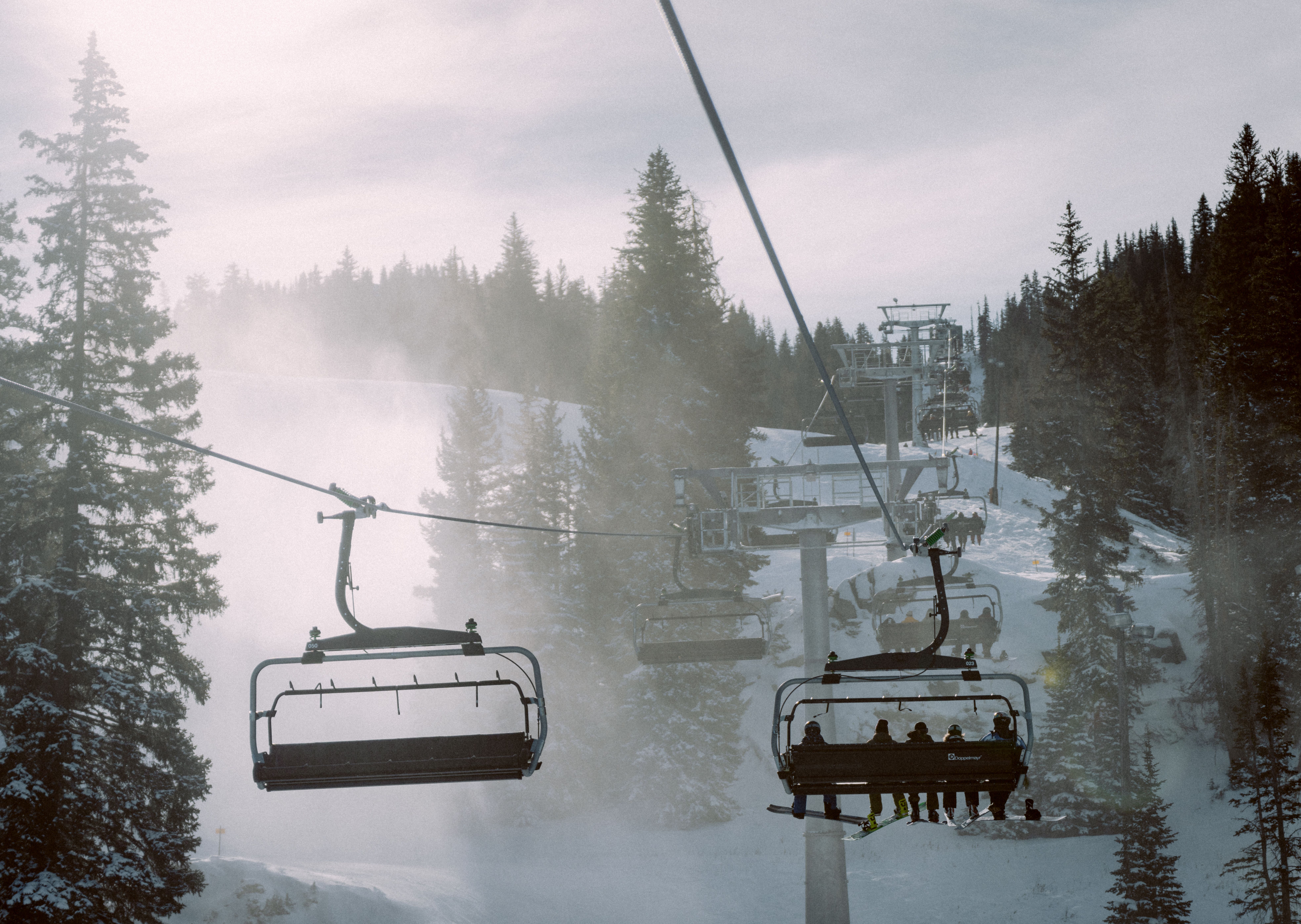 Scenic view of Brighton Resort chairlifts