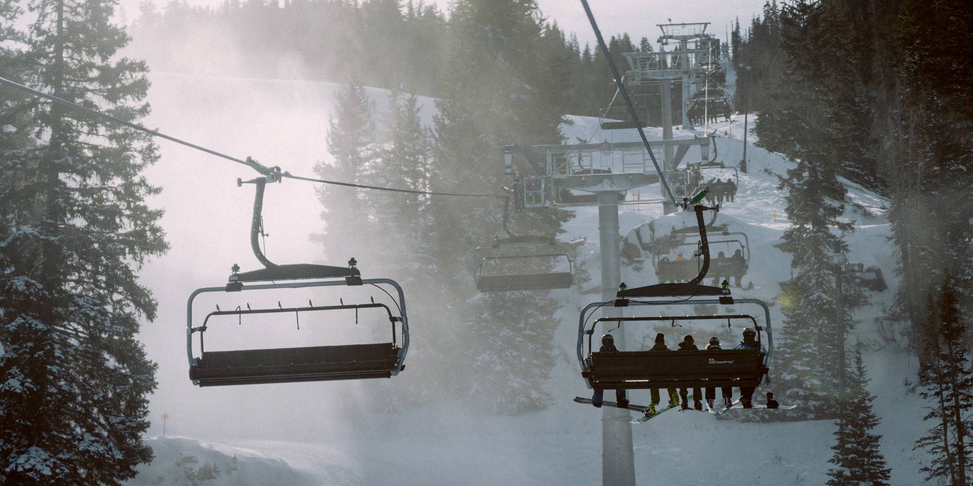 Scenic view of Brighton Resort chairlifts