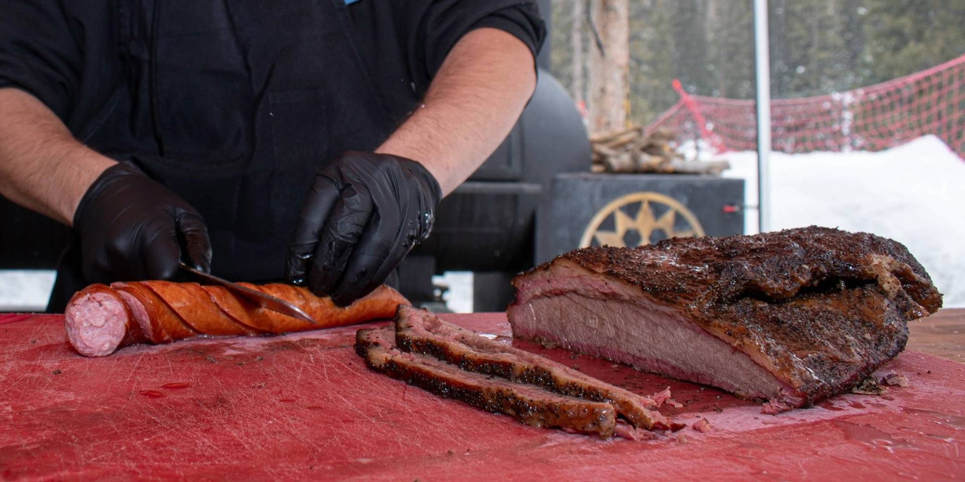Brighton chef cooking with the smoker